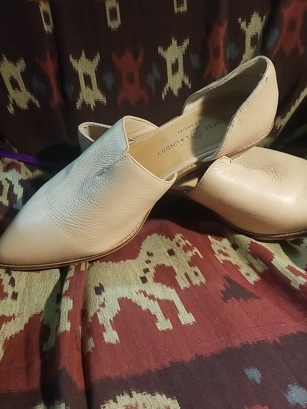 Chinese Laundry Cream D'Orsay Pointed Toe Flats